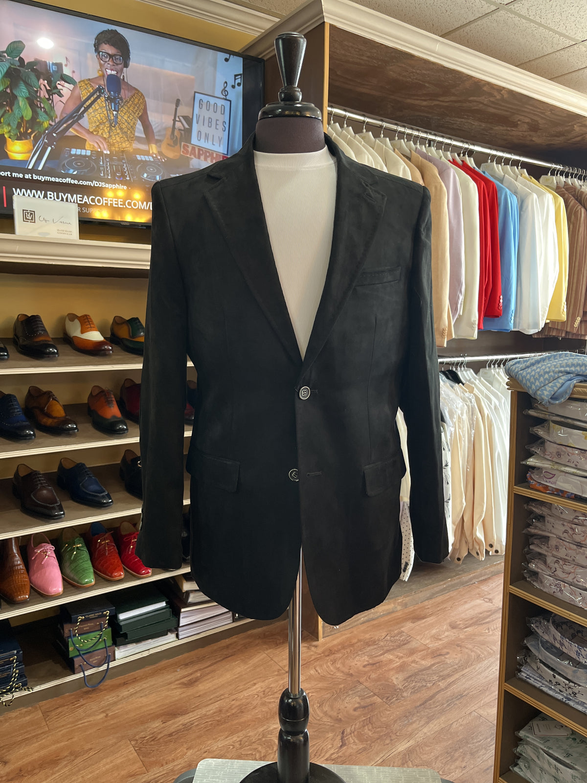 Black Suede Zacchi Blazer