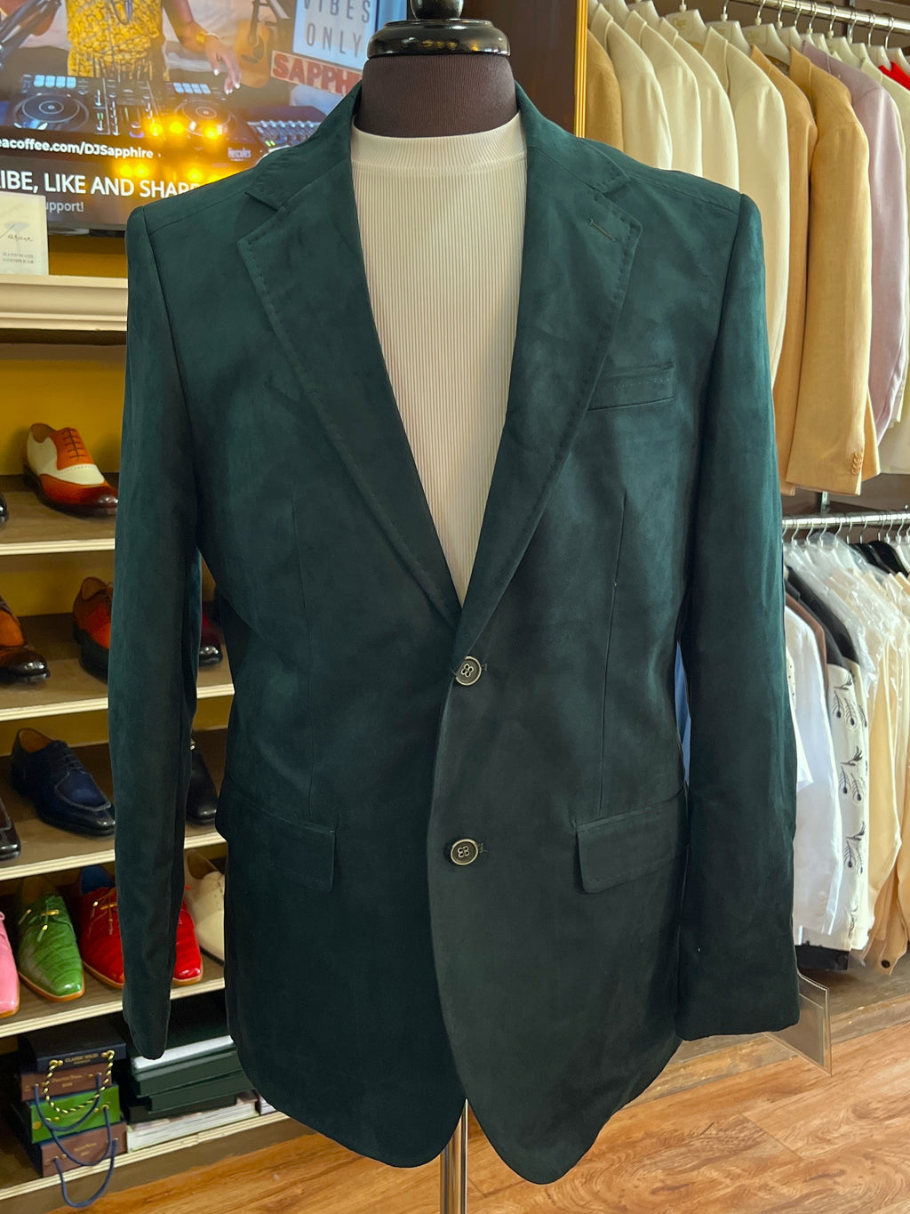 Emerald Suede Zacchi Blazer