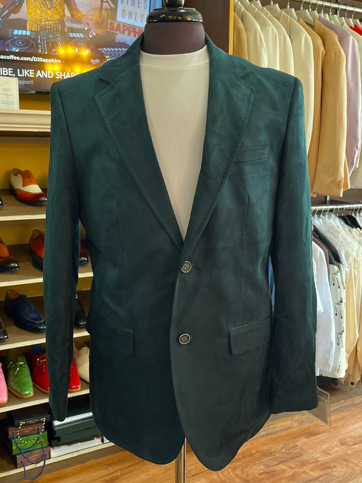 Emerald Suede Zacchi Blazer
