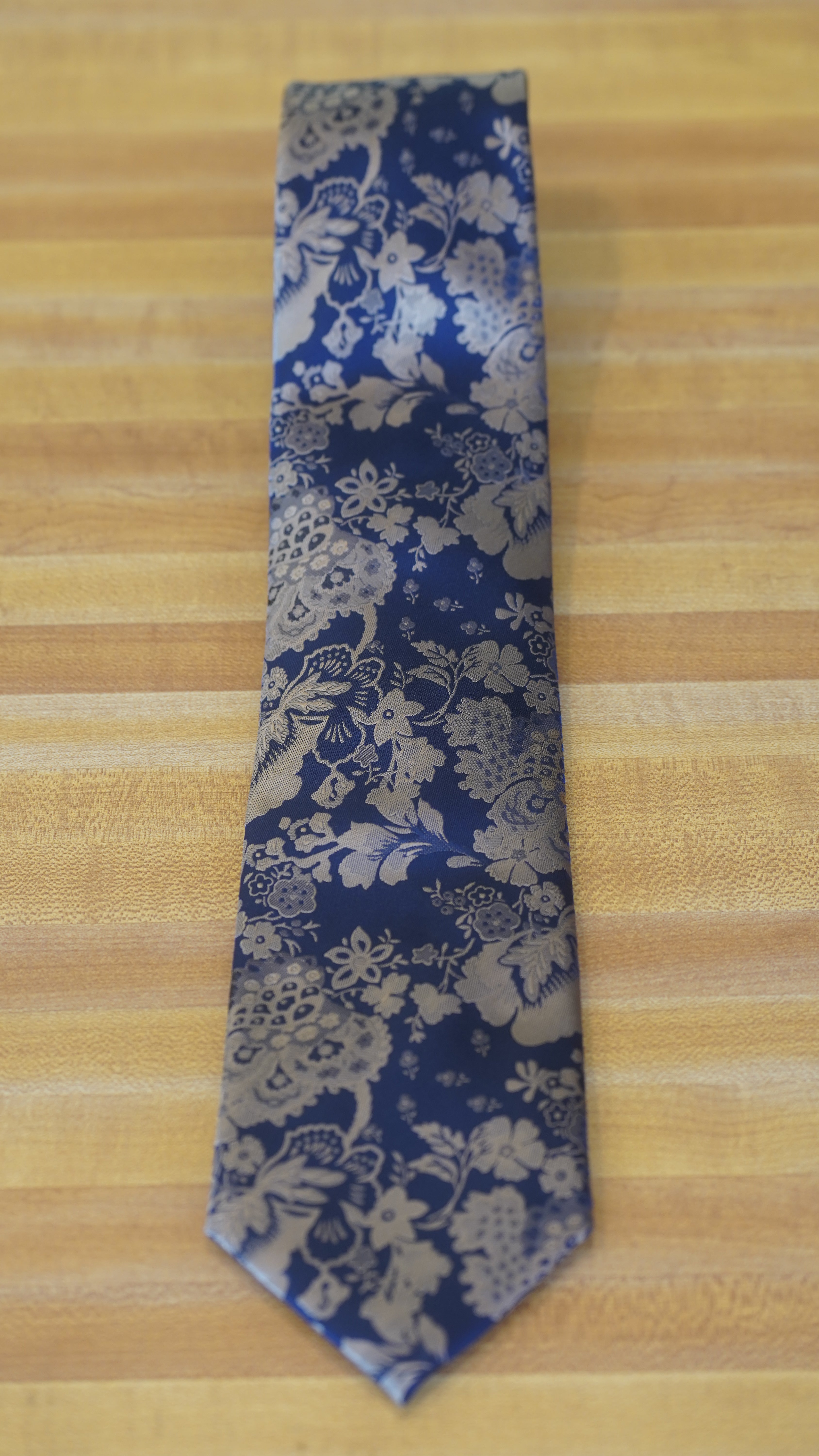 Tie - Navy Blue & Gold