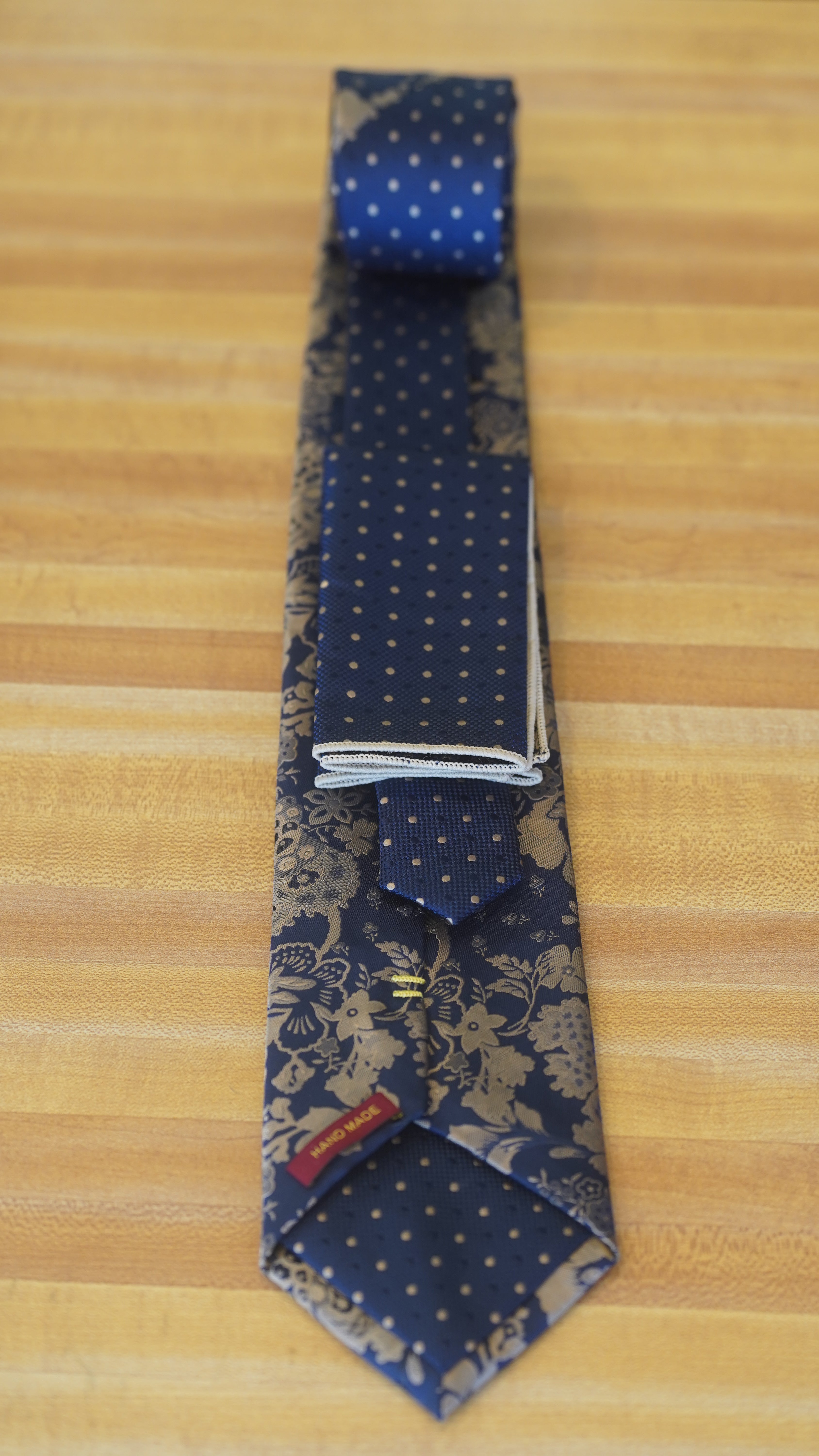 Tie - Navy Blue & Gold