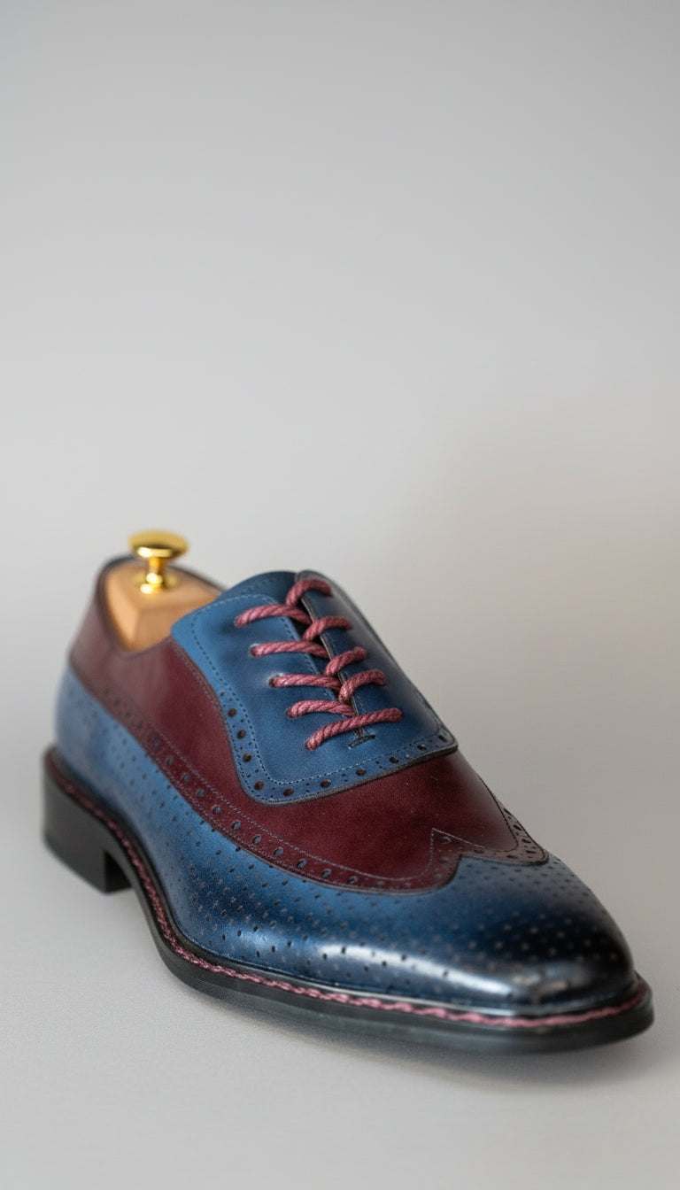 Blue and Burgundy Dress Shoes