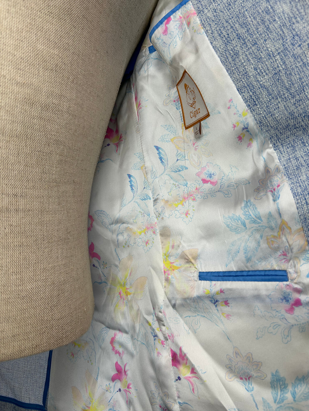 Sky Blue Cigar Blazer #J6075