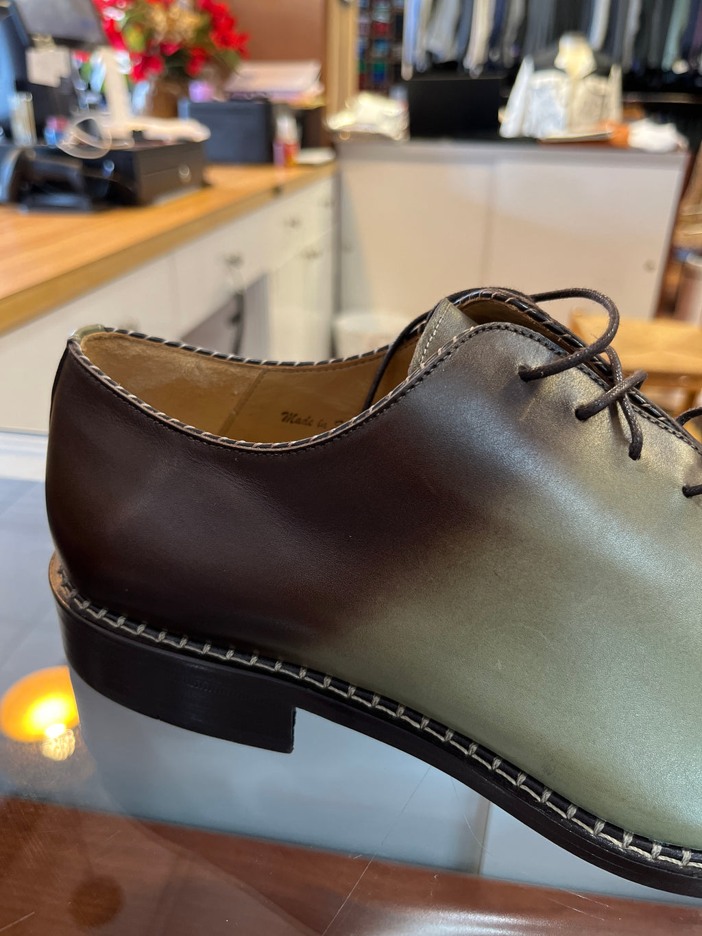 Mezlan Barbaro Two-tone Olive/Mocha Dress Shoe