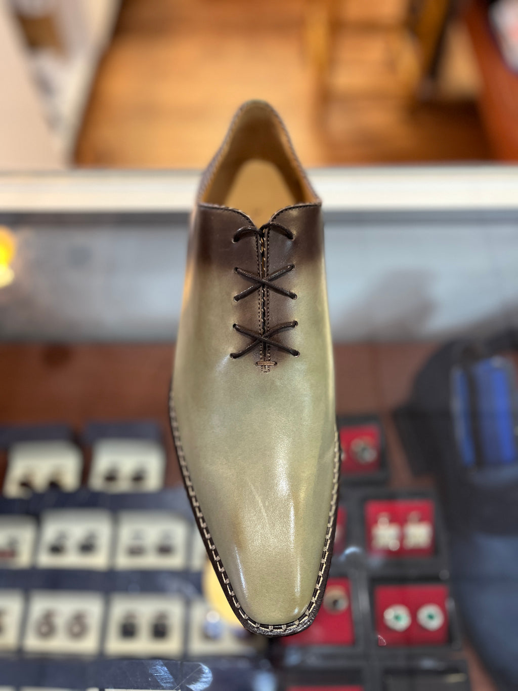 Mezlan Barbaro Two-tone Olive/Mocha Dress Shoe