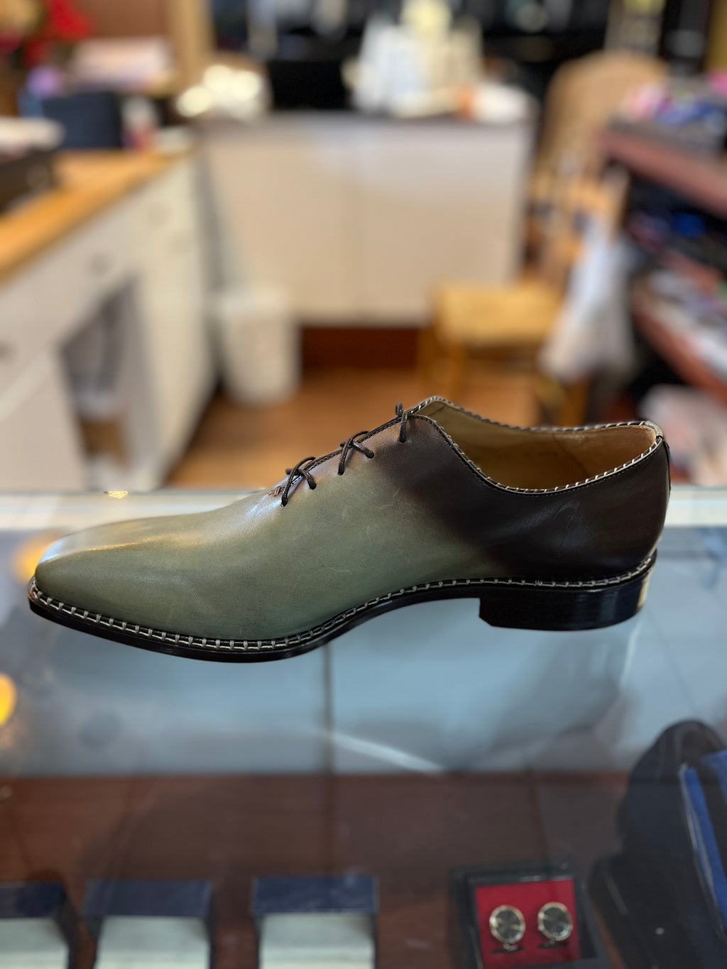 Mezlan Barbaro Two-tone Olive/Mocha Dress Shoe