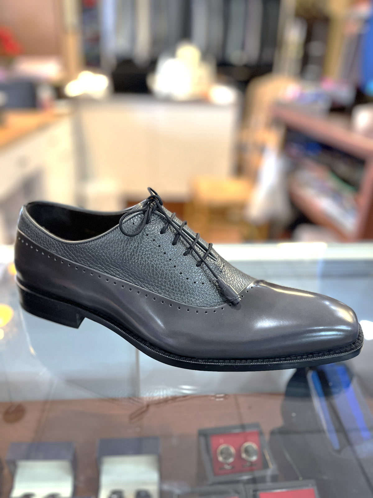 Mezlan Postdam Gray Leather Shoes
