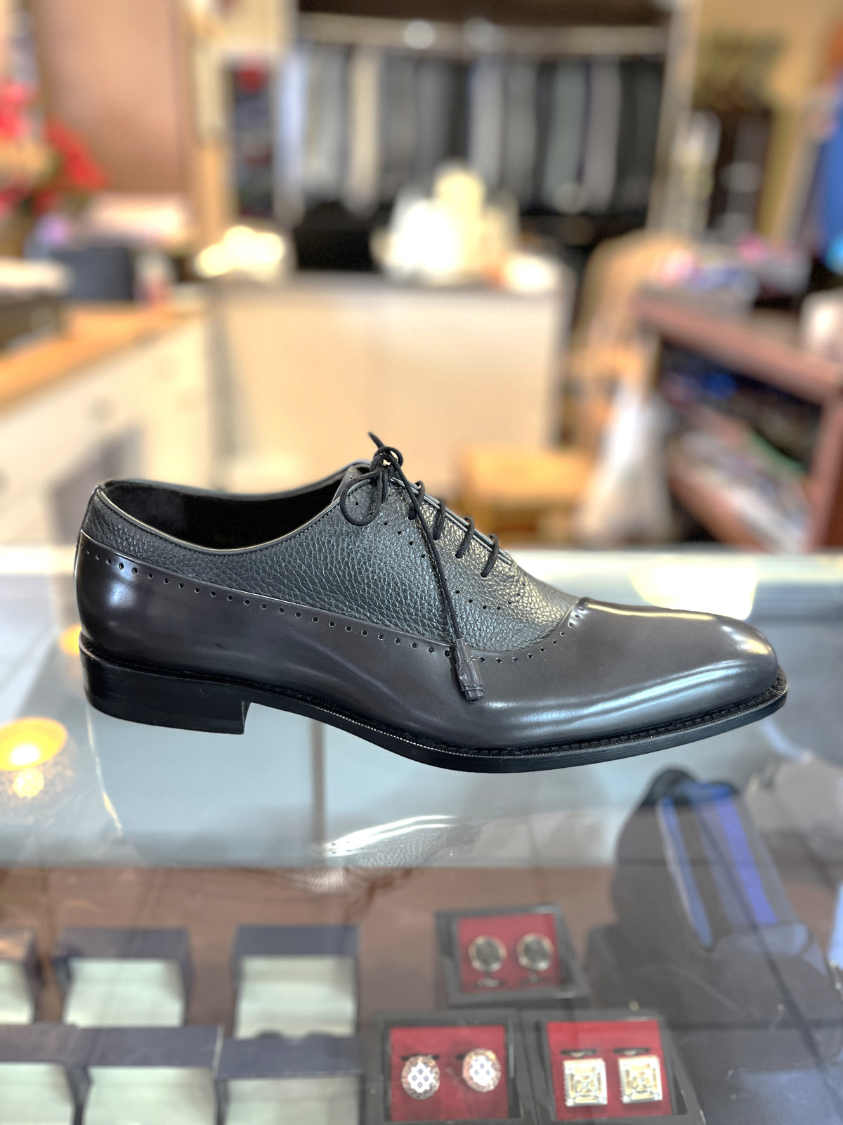Mezlan Postdam Gray Leather Shoes