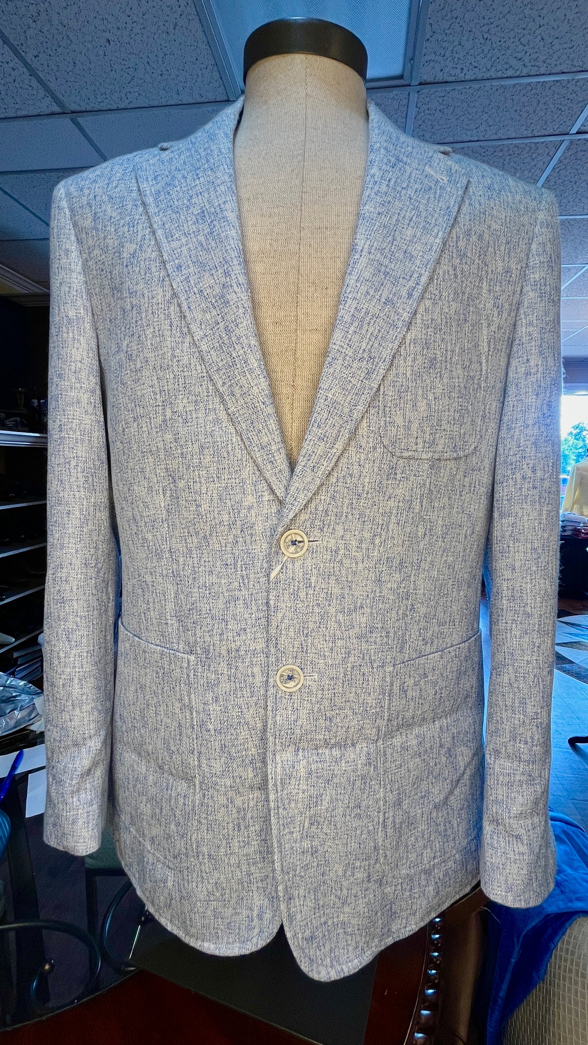 Sky Blue Cigar Blazer #J6075