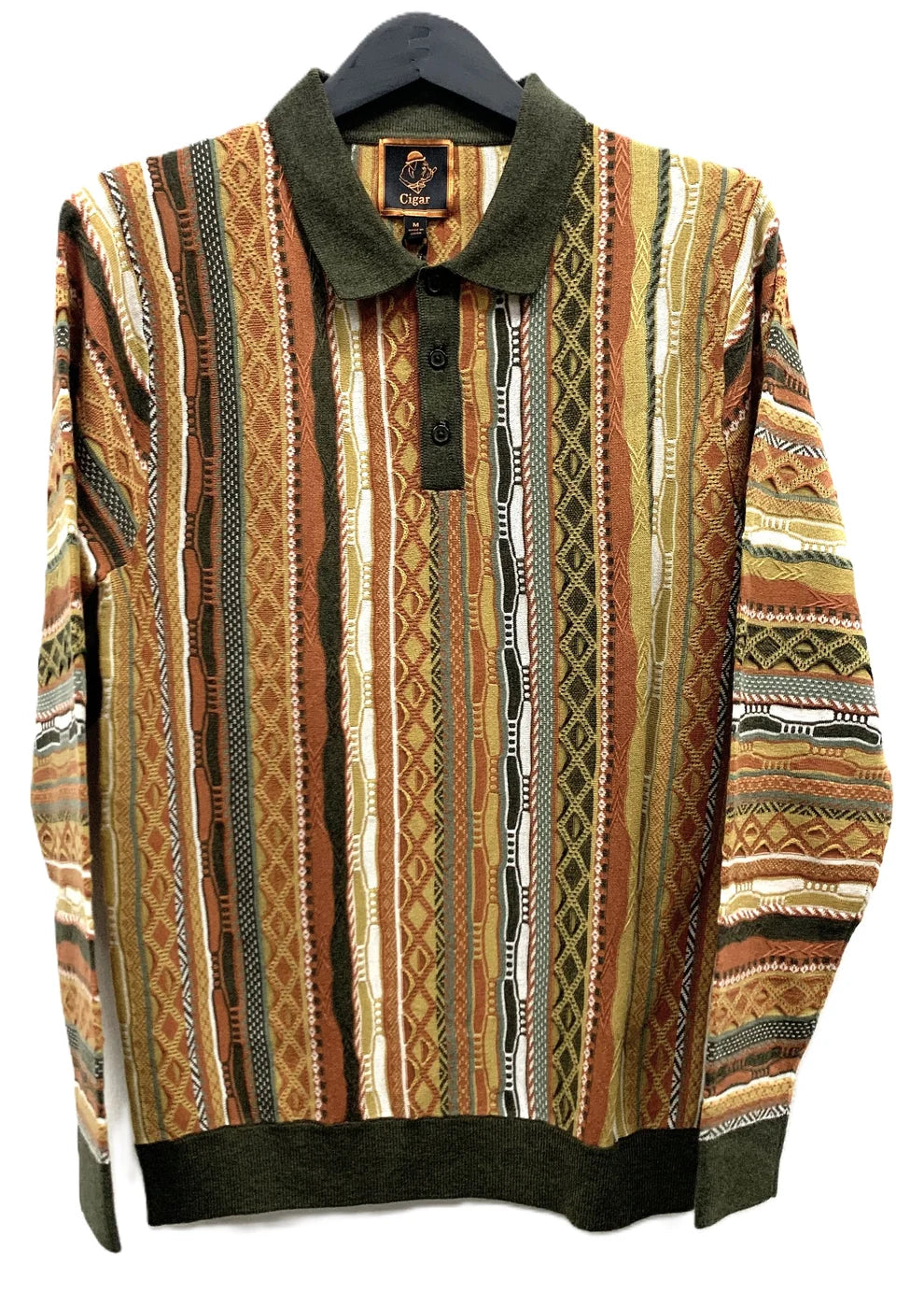 Long Sleeve Patterned Knit Polo (4 styles)