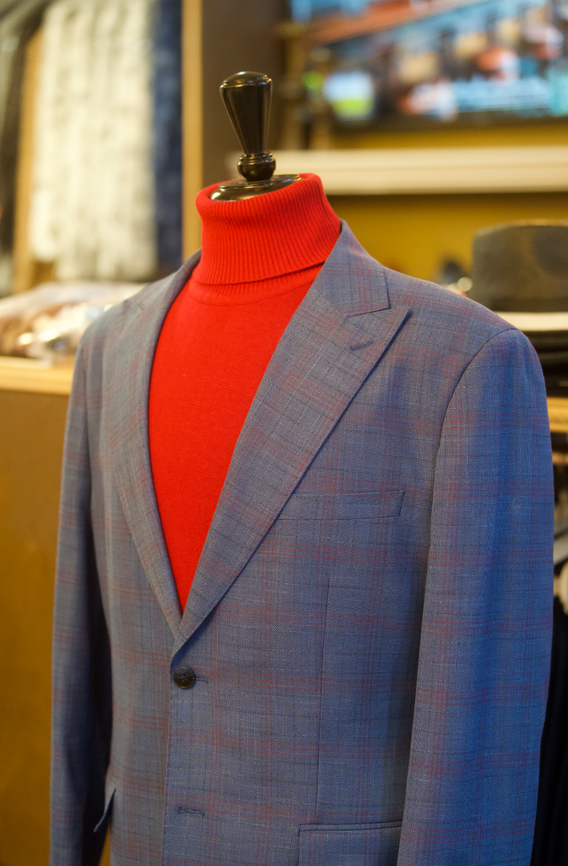 Antonio Cardinni Suit Blue with Red Shadow Stripe